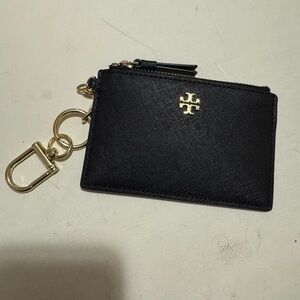 Tory Burch Black and Gold Key Card Holder
